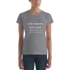 Storm Grey 1 Corinthians 13:4 Women's Fitted Christian Short-Sleeve T-Shirt - White Text