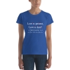 Royal Blue 1 Corinthians 13:4 Women's Fitted Christian Short-Sleeve T-Shirt - White Text