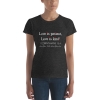 Heather Dark Grey 1 Corinthians 13:4 Women's Fitted Christian Short-Sleeve T-Shirt - White Text