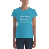 Caribbean Blue 1 Corinthians 13:4 Women's Fitted Christian Short-Sleeve T-Shirt - White Text