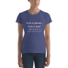 Heather Blue 1 Corinthians 13:4 Women's Fitted Christian Short-Sleeve T-Shirt - White Text