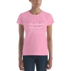 Charity Pink 1 Corinthians 13:4 Women's Fitted Christian Short-Sleeve T-Shirt - White Text