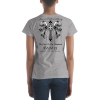 Heather Grey Psalm 23 Women’s Fitted Short-Sleeve Christian T-Shirt Back View with Black Text