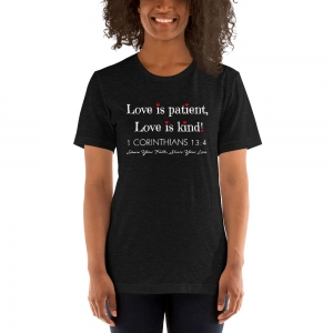 Black - “love is patient, love is kind” women’s Christian Short-Sleeve T-Shirt