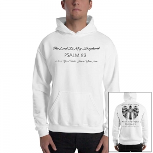 Psalm 23 Christian Men’s Sweatshirt Black Text