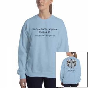 Psalm 23 Christian Women's/Unisex Sweatshirt Black Text